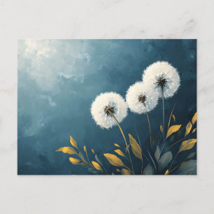 Cartão Postal Pintura de Fluffy Dandelions