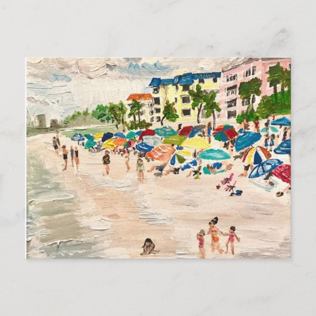 Cartão Postal Pintura de "Fort Myer's Beach" por Willlowcatdesig (Frente)