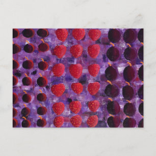 Cartão Postal Pintura de Frutas Vermelhas