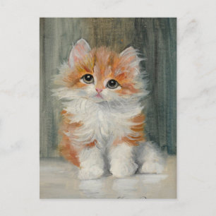 Cartão Postal Pintura de gatinho vintage