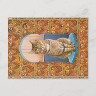 CARTÃO POSTAL PINTURA DE GATO 