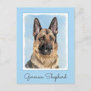 Cartão Postal Pintura de german shepherd - Arte de Cachorro Orig