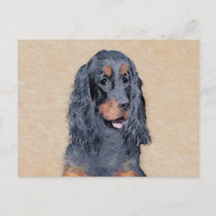 Cartão Postal Pintura de Gordon Setter - Arte de Cachorro Origin