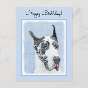 Cartão Postal Pintura de Grande Dane (Harlequin) - Arte de Cacho