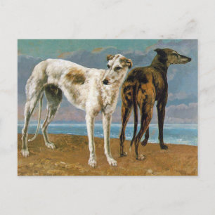 Cartão Postal Pintura de Greyhound - Dois Greyhounds - Arte de V