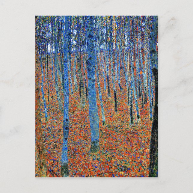 Cartão Postal Pintura de Gustav Klimt, Beech Grove I (Frente)