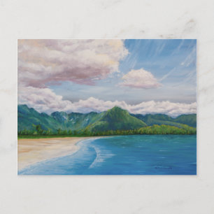 Cartão Postal Pintura de Hanalei Bay Hawaii