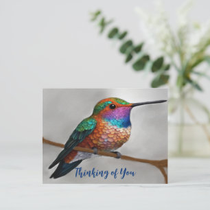 Cartão Postal Pintura de Hummingbird de Vibrant Allen