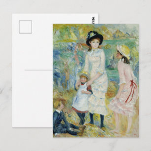 Cartão Postal Pintura de Infância Costeira Cottagecore Renoir