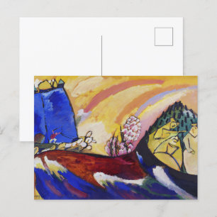 Cartão Postal Pintura de Kandinsky com a pintura de Troika Abstr