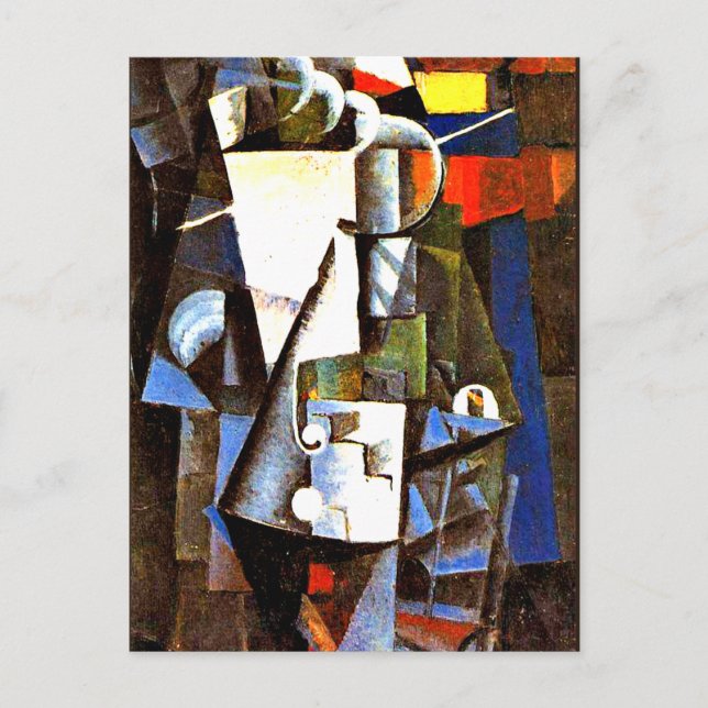 Cartão Postal Pintura de Kazimir Malevich, Vanity Box, (Frente)