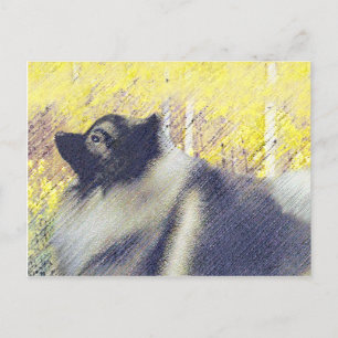 Cartão Postal Pintura de Keeshond Aspen - Arte de Cachorro Origi