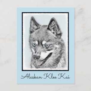 Cartão Postal Pintura de Klee Kai no Alasca - Arte de Cachorro O