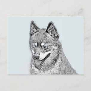 Cartão Postal Pintura de Klee Kai no Alasca - Arte de Cachorro O
