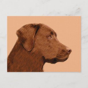 Cartão Postal Pintura de Labrador Retriever (Chocolate) - Arte C