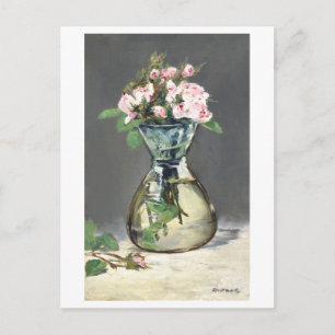 Cartão Postal Pintura de Manet de Rosas Musgosas