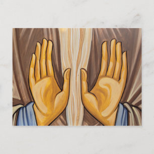 Cartão Postal Pintura De Mãos Em Uma Igreja