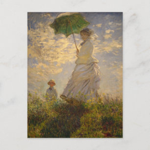 Cartão Postal Pintura de Monet Guarda-chuvas