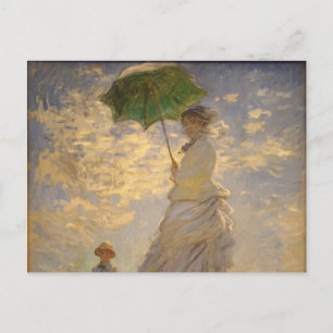 Cartão Postal Pintura de Monet Guarda-chuvas