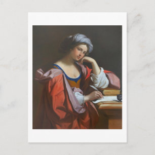 Cartão Postal Pintura de Mulher Escrevendo