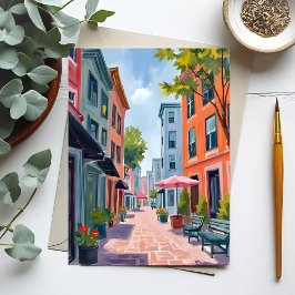 Cartão Postal Pintura de Newport Rhode Island