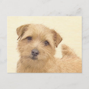 Cartão Postal Pintura de Norfolk Terrier - Arte de Cachorro Orig