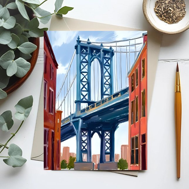 Cartão Postal Pintura de Nova Iorque da Ponte Manhattan (Criador carregado)