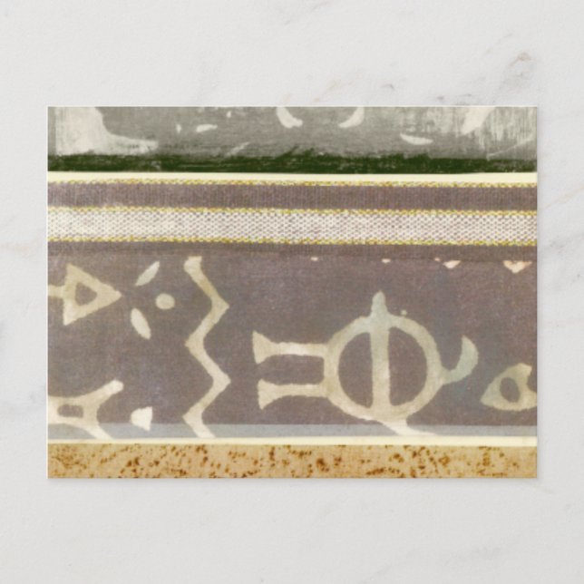Cartão Postal Pintura de Padrão Tribal Contemporânea (Frente)
