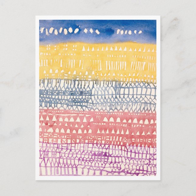 Cartão Postal Pintura de Paul Klee sobre a Cidade Antiga (Visão  (Frente)