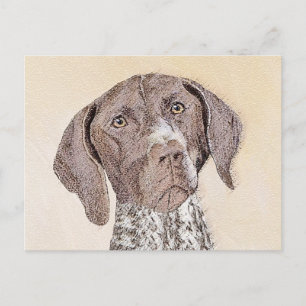 Cartão Postal Pintura de Ponta em Baixo Alemão - Arte Canina