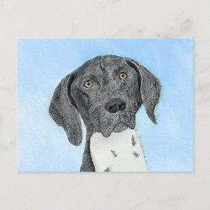 Cartão Postal Pintura de ponteiro em branco alemão - Arte origi