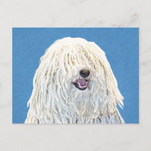 Cartão Postal Pintura de Puli - Arte de Cachorro Original Bonita
