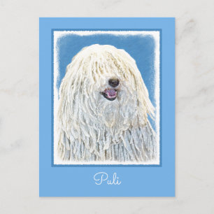Cartão Postal Pintura de Puli - Arte Original e Fofa de Cachorro