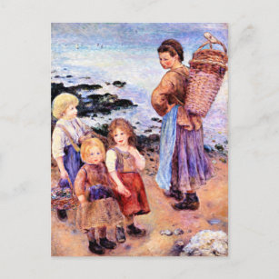 Cartão Postal Pintura de Renoir, Mossel Fishers na Berneval
