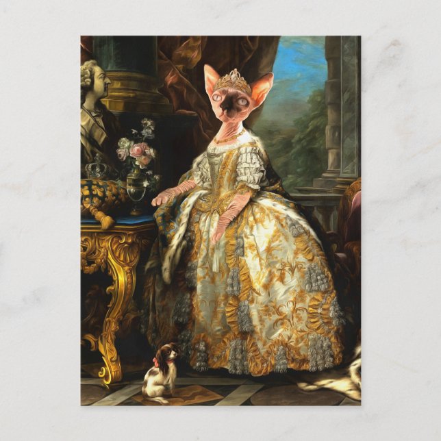 Cartão Postal Pintura de Retrato Real Medieval (Frente)