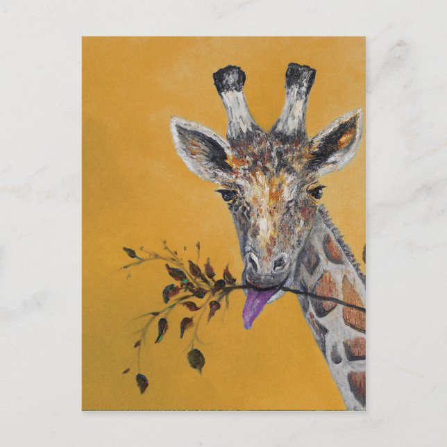 Cartão Postal Pintura de Rosto Giraffe (Frente)