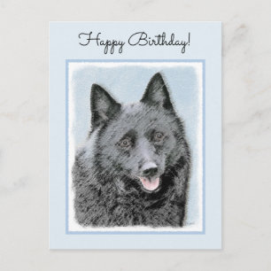 Cartão Postal Pintura de Schipperke - Arte de Cachorro Original