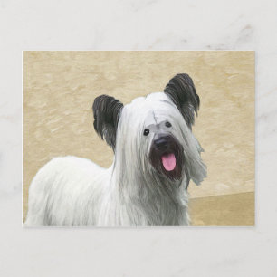Cartão Postal Pintura de Skye Terrier - Arte de Cachorro Origina