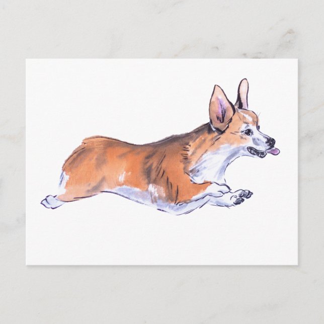 Cartão Postal Pintura de sumário de voo Corgi (Frente)