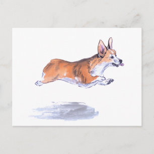 Cartão Postal Pintura de sumário de voo Corgi