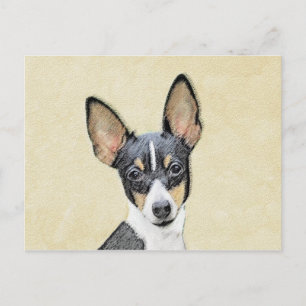 Cartão Postal Pintura de Toy Fox Terrier - Arte de Cachorro Orig
