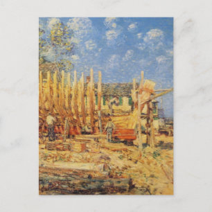 Cartão Postal Pintura de uma escuna construída em Provincetown