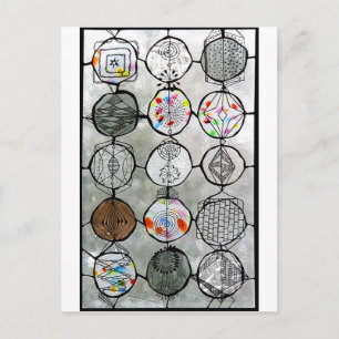 Cartão Postal Pintura de vidro retida