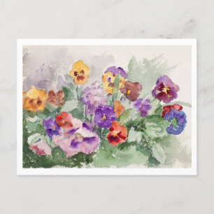 Cartão Postal Pintura de violetas por Maria Wiik