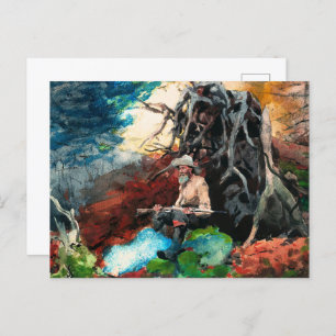 Cartão Postal pintura de Winslow Homer, Campfire, Adirondacks,