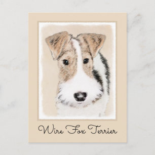Cartão Postal Pintura de Wire Fox Terrier - Arte Original de Cac