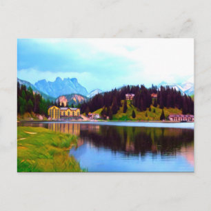 Cartão Postal Pintura digital - Lago Misurina, Itália
