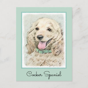 Cartão Postal Pintura do Cocker Spaniel Buff - Arte Original par