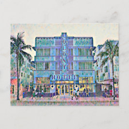 Cartão Postal Pintura do Hotel Deco de Arte de Miami Beach 2