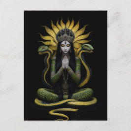 Cartão Postal Pintura do Retrato da Rainha Naga Kanya Deusa Serp